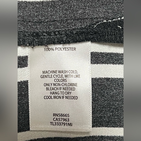 Leith Black Strip Faux Wrap Blouse With Waist Tie M (D1) - Picture 4 of 6